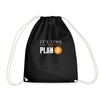 Bitcoin It's Time For Plan B - Drawstring Bag - black - Front