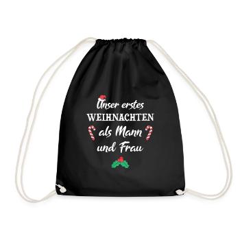 Unser erstes Weihnachten als Mann und Frau - Turnbeutel - Schwarz - Vorne