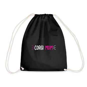 CORGI MOM, Geschenk für Mutter, Geschenk für Frauen, Mutter Chr - Turnbeutel - Schwarz - Vorne