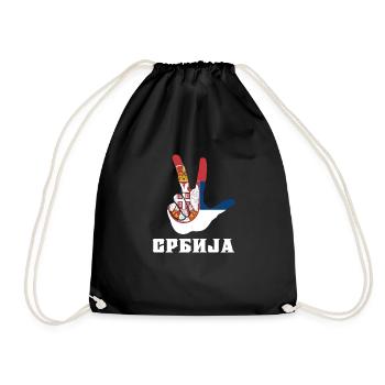 Serbia Balkans Bosnia Srbija Serbs Gift - Drawstring Bag - black - Front