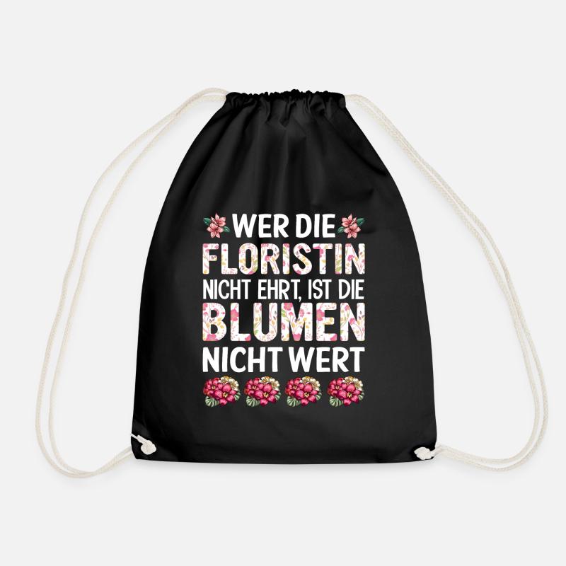 Floristin Geschenk - Turnbeutel - Schwarz