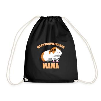 Guinea Pig Geschenk Meerschweinchen Mama - Turnbeutel - Schwarz - Vorne