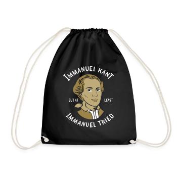PHILOSOPHY / IMMANUEL KANT: Immanuel Tried - Turnbeutel - Schwarz - Vorne