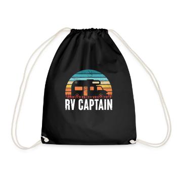 Retro RV Captain Geschenk für Wohnmobil Fan - Turnbeutel - Schwarz - Vorne