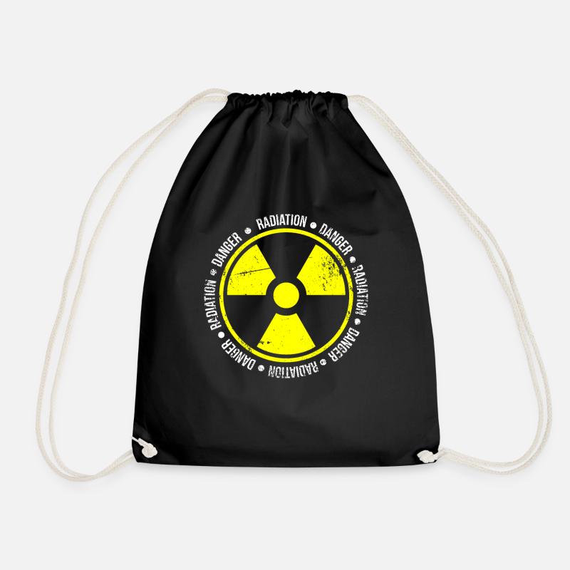 Funny Radioactive Atomic Power Design for Radiologist - Drawstring Bag - black