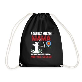 Bogenschützin Mama Bogenschießen Geschenk Mutter - Turnbeutel - Schwarz - Vorne