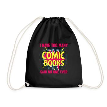Comics Comic Heft Geschenk Heft - Turnbeutel - Schwarz - Vorne