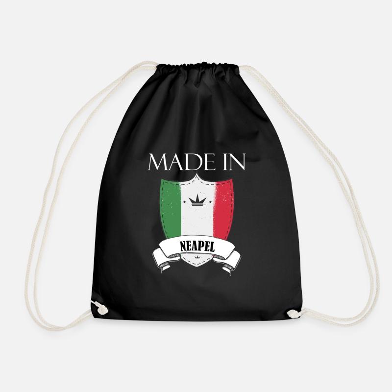 Made in Naples - Drawstring Bag - black