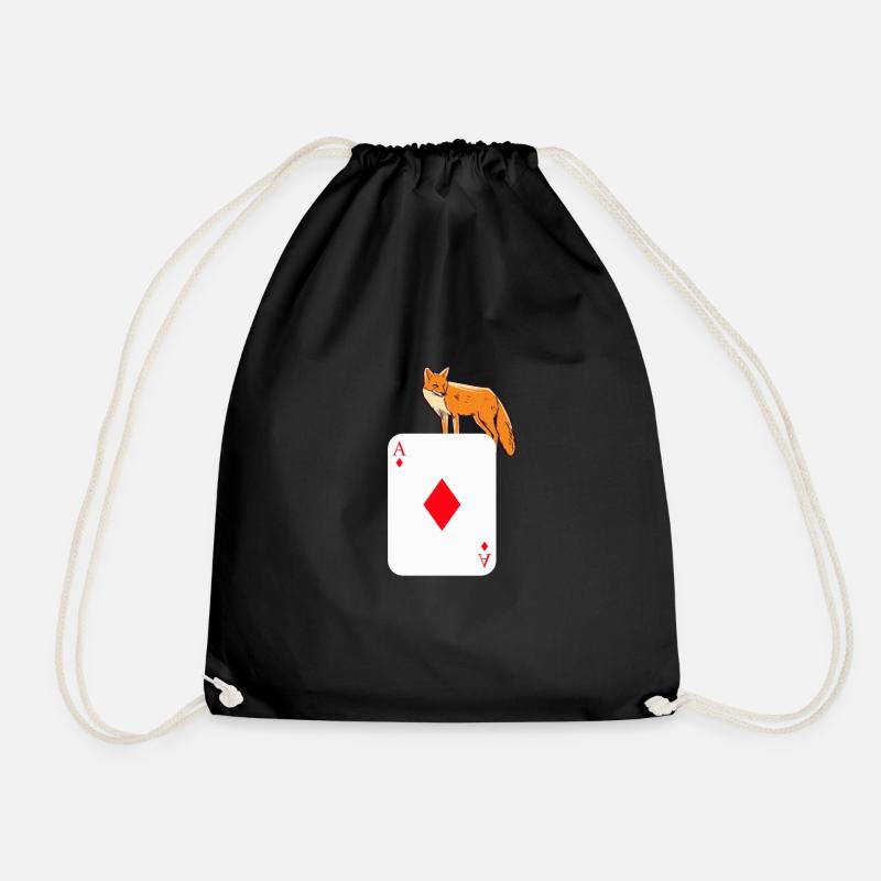 Doppelkopf Fuchs gefangen Schafkopf Ass Geschenk - Turnbeutel - Schwarz