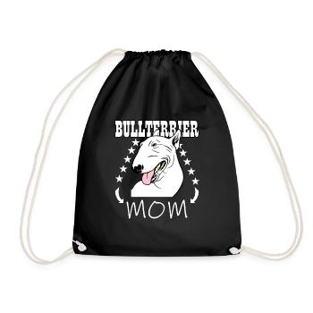 Bull Terrier Mom Bull terrier dog dog - Drawstring Bag - black - Front