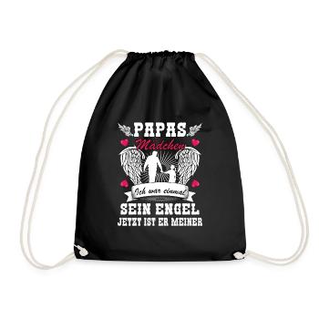 Papas Mädchen Vater Tochter Familie Geschenk papas - Turnbeutel - Schwarz - Vorne