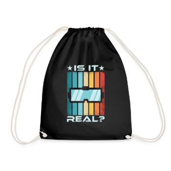Retro Virtual Reality VR Gaming Gift - Drawstring Bag - black - Front