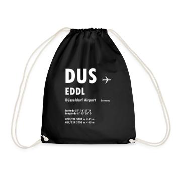 DUS Dusseldorf Airport Airport Gift - Drawstring Bag - black - Front