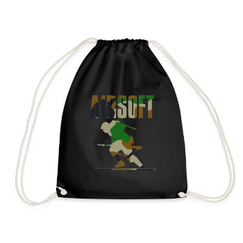 Airsoft /Softair / Softgun / AEG Airsoft Milsim - Drawstring Bag - black - Front