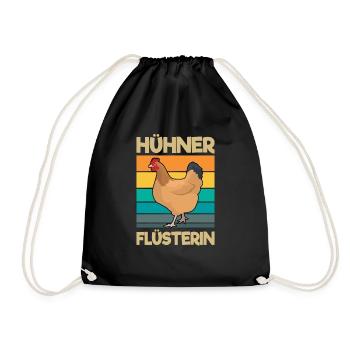 Hühner Flüsterin Huhn Mama - Turnbeutel - Schwarz - Vorne