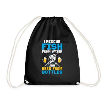 Fishing - Drawstring Bag - black - Front