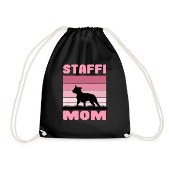 Staffordshire Bullterrier Mom Mama Mutter Hund - Turnbeutel - Schwarz - Vorne