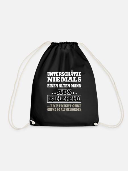 Alter Mann aus Bielefeld Bielefelder - Turnbeutel - Schwarz
