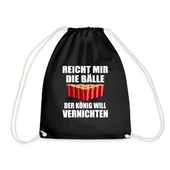 Beerpong Bierpong Beer Bier pong Trinkspiel - Turnbeutel - Schwarz - Vorne