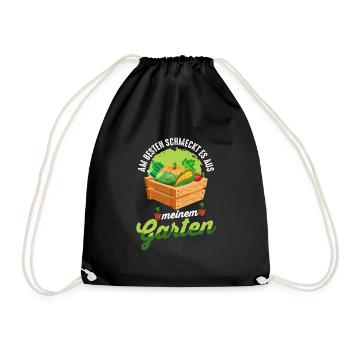 Gärtner Frühling Garten Bio Gemüse Lustig Geschenk - Turnbeutel - Schwarz - Vorne