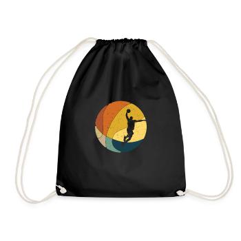 Basket basket basket basket joueur vintage - Sac de sport léger - noir - Devant