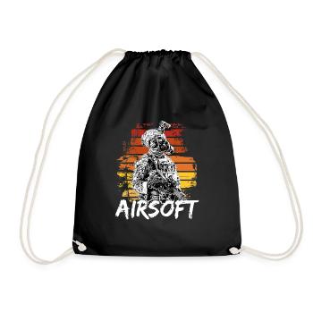 Airsoft /Softair / Softgun / AEG Airsoft Milsim - Drawstring Bag - black - Front