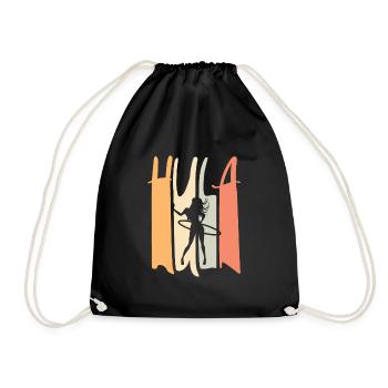 Damen Hulahoop Training Hula Hupp Sport Huller - Turnbeutel - Schwarz - Vorne