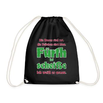 Antifü anti Fürth gegen Fürth Fussball Fan Spass - Turnbeutel - Schwarz - Vorne