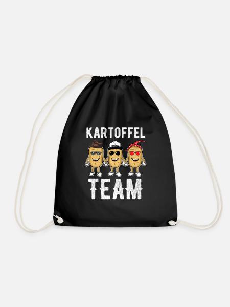Kartoffel Team Pommes Liebhaber Kartoffeln - Turnbeutel - Schwarz