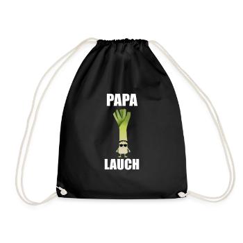 Papa Lauch im Fitnessstudio Sport Gym - Turnbeutel - Schwarz - Vorne
