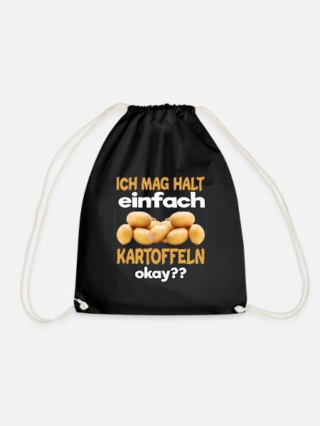 Pommes Kartoffeln Feinschmecker Essen Frites - Turnbeutel - Schwarz