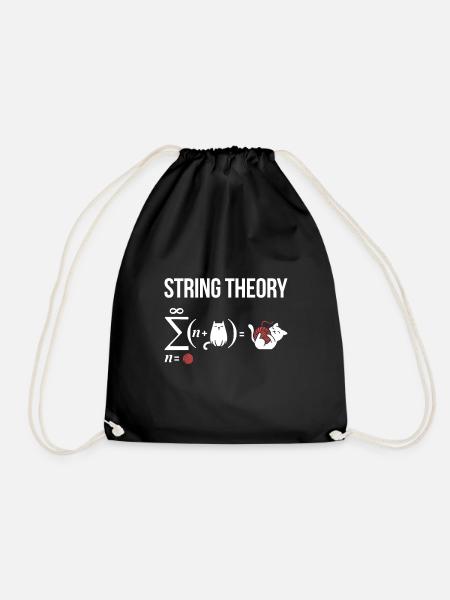string theory, astrophysics schrödinger cat Phys - Turnbeutel - Schwarz