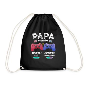 Papa Bientôt Annonce Grossesse Futur Père Gamer - Sac de sport léger - noir - Devant