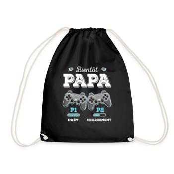 Bientôt Papa Annonce Grossesse Futur Père Gamer - Sac de sport léger - noir - Devant