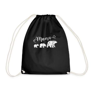 Maman Ours avec 2 Ours Enfants Meilleur Mère Vintage - Sac de sport léger - noir - Devant