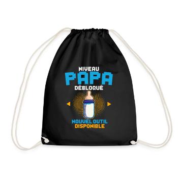 Niveau Papa Annonce Grossesse Futur Père Gamer - Sac de sport léger - noir - Devant