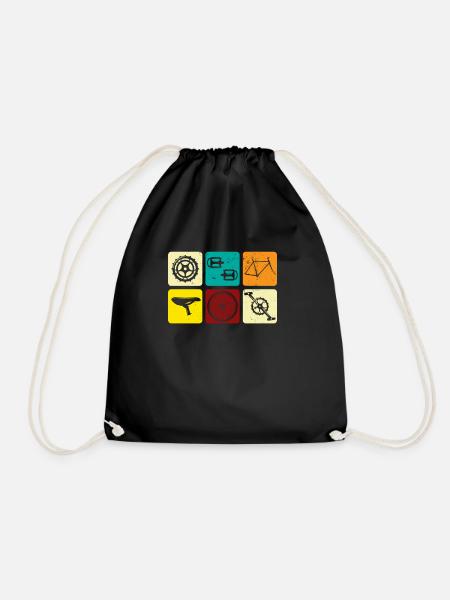 Radfahren Vintage Radfahrer Velo Geschenk - Turnbeutel - Schwarz