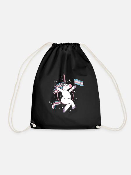 Transgender Unicorn LGBTQ Trans Pride - Turnbeutel - Schwarz
