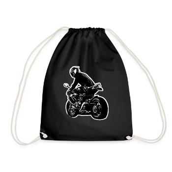 Motorcycle Lifestyle / Motorcycle / Motorcyclebiker - Drawstring Bag - black - Front