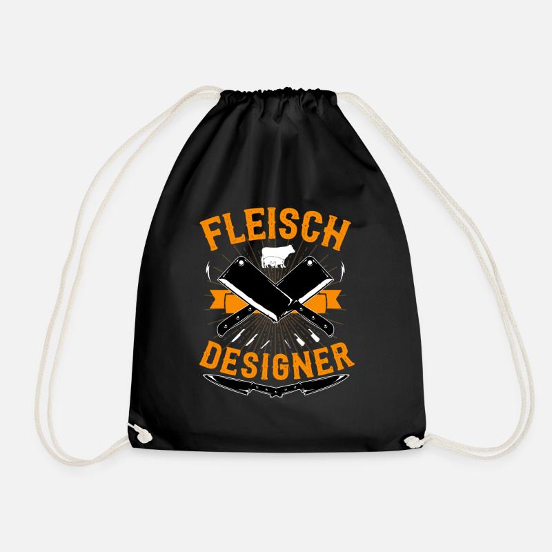 Fleisch Designer Metzger Lustig Fleischhauer Beil - Turnbeutel - Schwarz