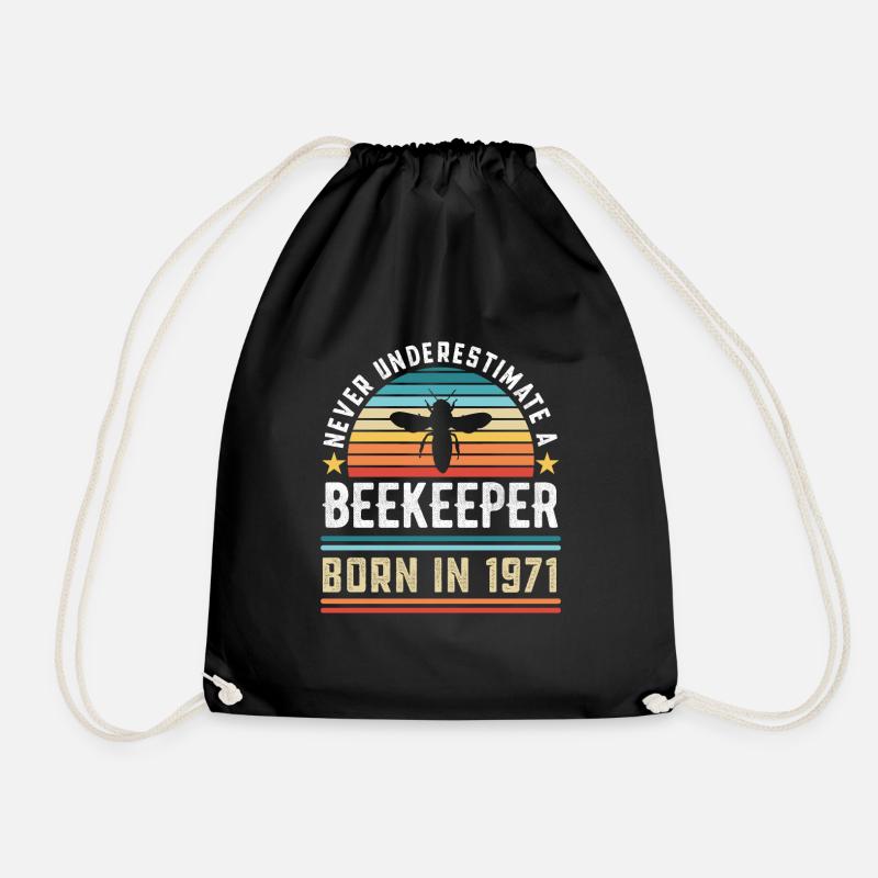 Imker geboren 1971 50. Geburtstag Geschenk Imkerei - Turnbeutel - Schwarz