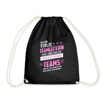 Stolze Teamleiterin Filialleiterin Geschenk Chefin - Turnbeutel - Schwarz - Vorne