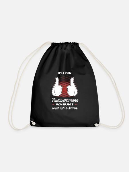 Feuerwehr Geschenk Feuerwehrmann ehrenamtlich - Turnbeutel - Schwarz