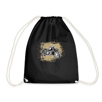 Mofa moped team Ural Ostalgie GDR mofa DDR mope - Drawstring Bag - black - Front