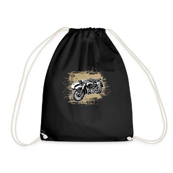 Mofa moped team Ural Ostalgie GDR mofa DDR mope - Drawstring Bag - black - Front