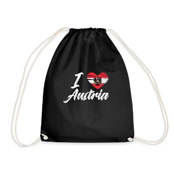 Austria Flag Gift austria Alps - Drawstring Bag - black - Front