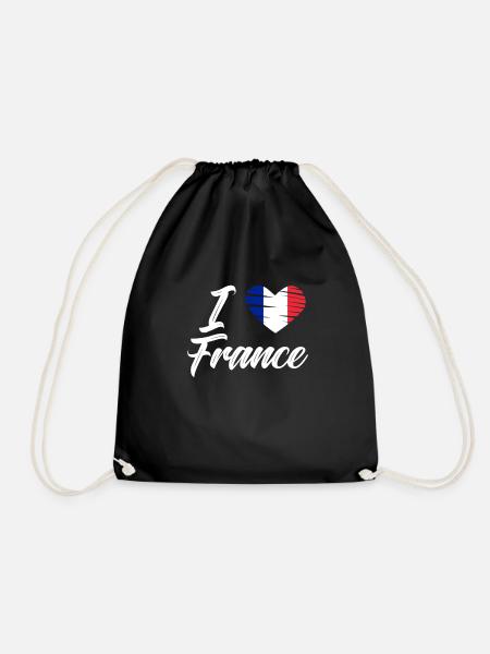 Frankreich Flagge Geschenk France - Turnbeutel - Schwarz