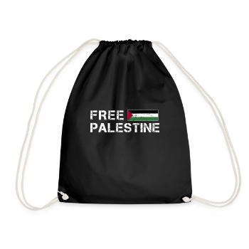 Freies Palästina Gaza-Flagge Arabisch - Turnbeutel - Schwarz - Vorne