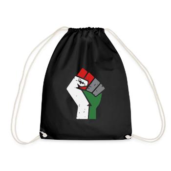 Free Gaza Palestine Fist - Drawstring Bag - black - Front