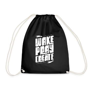 Awake pray creator - Drawstring Bag - black - Front